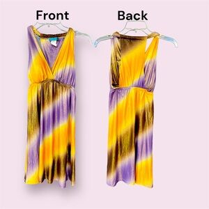 Multi-colored metallic dress.